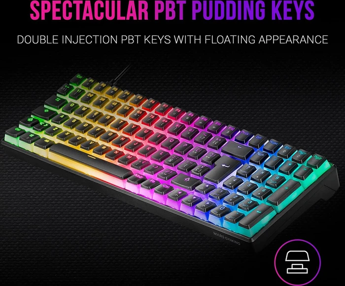 Mars Gaming MKULTRA, schwarz, LEDs RGB, Gaote Outemu SQ BLUE, USB, ES/US