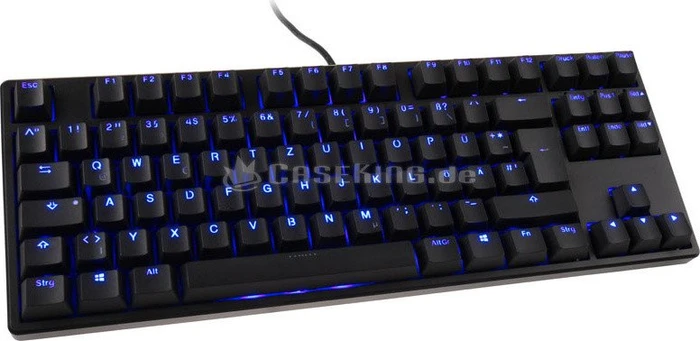 Ducky One TKL PBT schwarz, LEDs blau, MX SPEED Silver, USB, DE