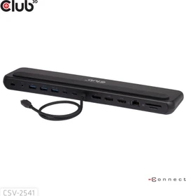 Club 3D 12-in-1 Triple-Display-Dockingstation mit Ladegerät, USB-C 3.1 [Stecker] (CSV-2541)