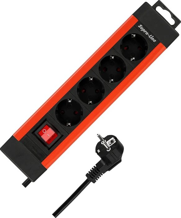 REV Ritter SupraLine mit Schalter, 4-fach, 1.9m, kupfer/schwarz