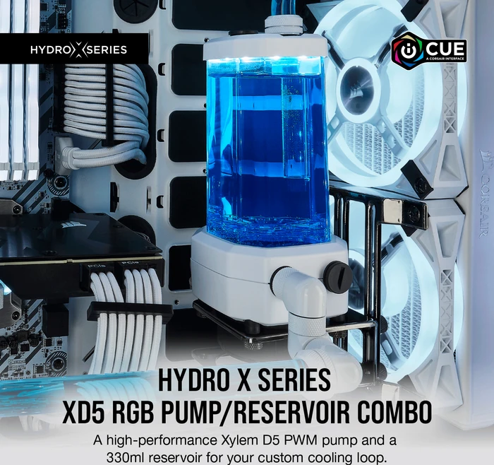 Corsair Hydro X Series XD5 RGB, weiß, mit Pumpe