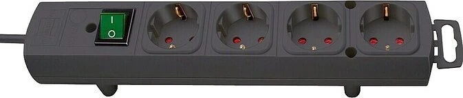 Brennenstuhl Comfort-Line mit Schalter, 4-fach, 2m, schwarz