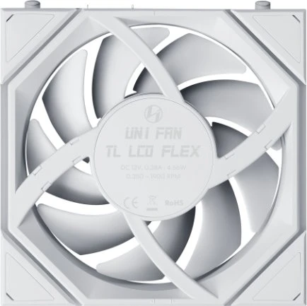 Lian Li Uni Fan TL LCD FLEX ARGB Reverse, weiß, LED-Steuerung, Fernbedienung, 120mm, 3er-Pack