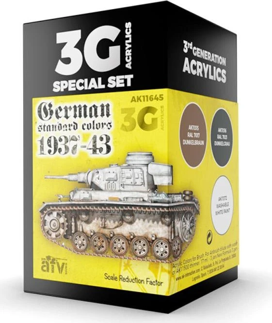 AK-Interactive 3rd Gen Acrylic Colors German Standard Colors 1937-1943 Farbset, 3-tlg.