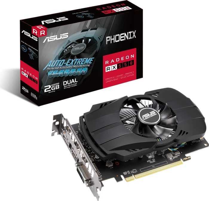 ASUS Phoenix Radeon RX 550 EVO, PH-RX550-2G-EVO, 2GB GDDR5, DVI, HDMI, DP