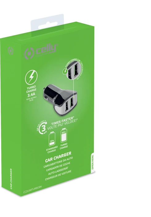 Celly Turbo Car Charger 3.4A schwarz