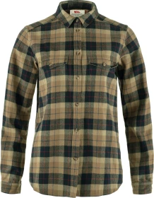 Fjällräven Värmland Heavy Flannel Hemd langarm dark sand/dark navy (Damen)