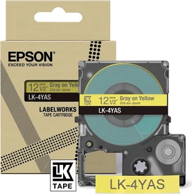 Epson LK-4YAS Beschriftungsband, 12mm, grau/gelb