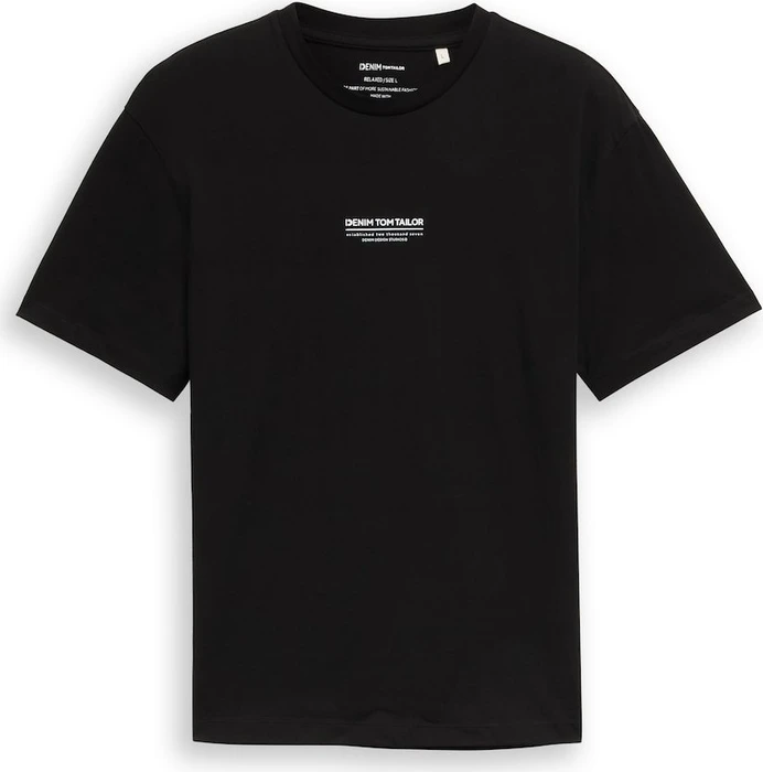 Tom Tailor Relaxed Fit aus Baumwolle T-Shirt kurzarm schwarz (Herren)