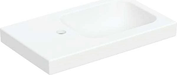 Geberit iCon Light Handwaschbecken 53cm mit Ablagefläche links, Hahnloch links, weiß/matt