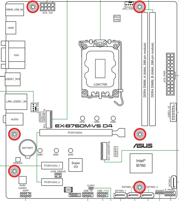 ASUS EX-B760M-V5 D4 (Intel 1700)