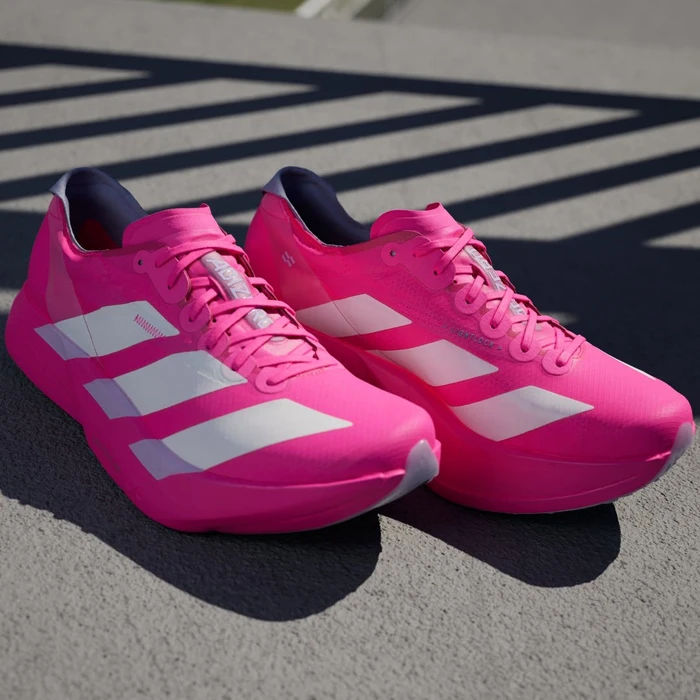 adidas Adizero Adios Pro 4 shock pink/zero metalic/aurora plum (Herren)