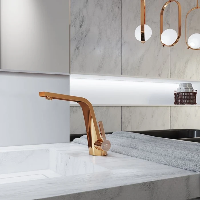 Steinberg Serie 260 Waschtisch-Einhebelmischer ohne Ablaufgarnitur rose gold