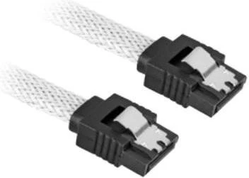 Sharkoon Sleeve Kabel SATA 6Gb/s, 0.3m, weiß, mit Arretierung