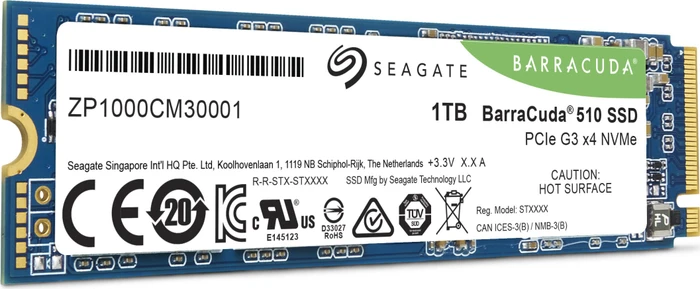 Seagate BarraCuda 510 SSD 1TB, M.2 2280 / M-Key / PCIe 3.0 x4