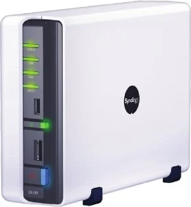 Synology DiskStation DS109j, 32MB RAM, 1x RJ-45 1000Base-T, 3x USB-A 2.0