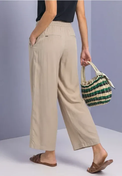 Street One High Waist Wide Leg Hose sepia sand (Damen)