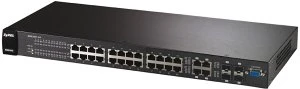 Zyxel GS2200 Rackmount Gigabit Managed Switch, 24x RJ-45, 4x RJ-45/SFP, 220W PoE