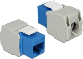 DeLOCK Keystone Modul RJ-45 Buchse via Verlegekabel Cat6, blau
