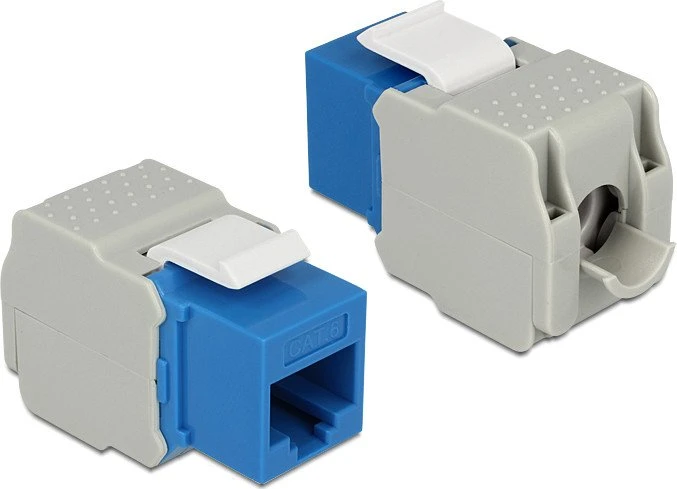 DeLOCK Keystone Modul RJ-45 Buchse via Verlegekabel Cat6, blau