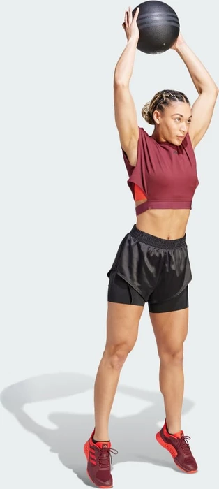 adidas Power Aeroready 2-in-1 Hose kurz schwarz/weiß (Damen)