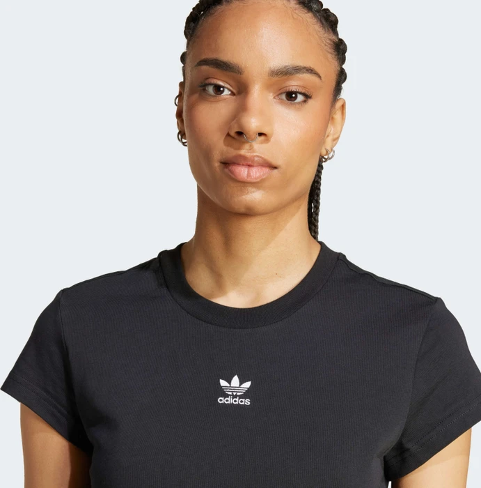 adidas Essentials Slim T-Shirt kurzarm schwarz (Damen)