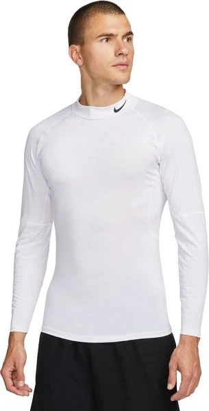 Nike Pro Funktionsshirt langarm weiß/schwarz (Herren)