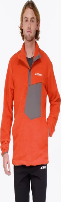 adidas Terrex Xploric High Pile Fleece Pullover semi impact orange (Herren)