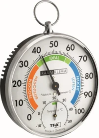 TFA Dostmann Thermo-Hygrometer Wetterstation silber, analog