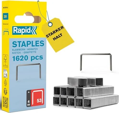 Rapid Typ 53 Feindraht Tacker-Klammern, 4mm, 1600 Stück