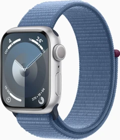 Apple Watch Series 9 (GPS) 41mm Aluminium silber mit Sport Loop winterblau