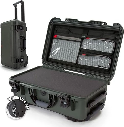 Nanuk 935 Schutzkoffer Schaumstoff und Organizer olive