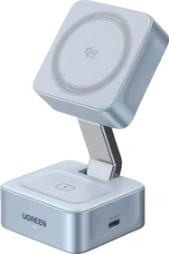 Ugreen MagFlow 2-in-1 Magnetic Wireless Charger blau