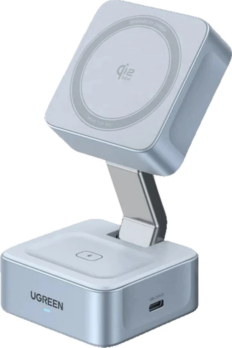 Ugreen MagFlow 2-in-1 Magnetic Wireless Charger blau
