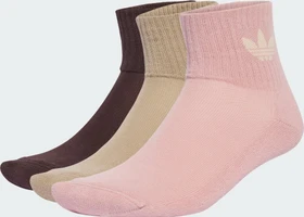 adidas Mid-Cut Crew Socken wonder mauve/trace khaki/shadow brown, 3 Paare