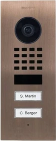 DoorBird D1102V IP Video-Türsprechanlage mit 2 Ruftasten Bronze, Edelstahl V2A, gebürstet, Unterputz