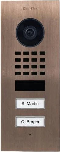 DoorBird D1102V IP Video-Türsprechanlage mit 2 Ruftasten Bronze, Edelstahl V2A, gebürstet, Unterputz