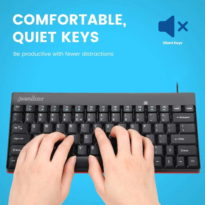 Perixx Periboard-422 Mini-C Keyboard, schwarz, USB, US