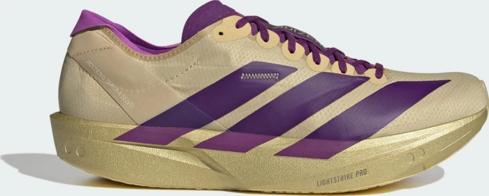 adidas Adizero Takumi Sen 11 sand/rich purple/gold metallic (Herren)