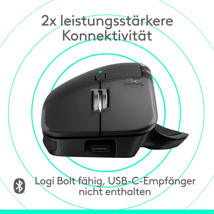 Logitech MX Master 4 for Mac Space Black, schwarz, Logi Bolt, USB/Bluetooth