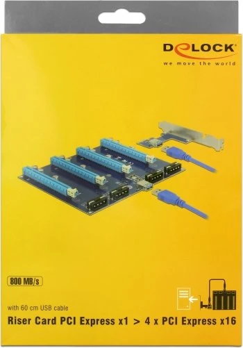 DeLOCK Riser Card, gewinkelt, PCIe 2.0, 600mm