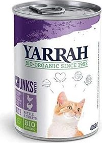 Yarrah Organic Cat Food Chunks with Chicken and Turkey, 405g
