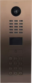DoorBird D2101KV IP Video Türstation mit 1 Ruftaste, Keypad Modul, Edelstahl, Bronze-Optik, gebürstet