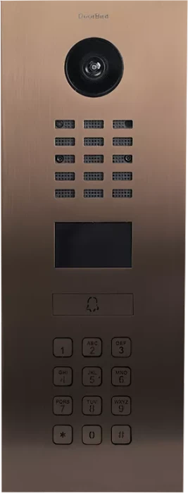 DoorBird D2101KV IP Video Türstation mit 1 Ruftaste, Keypad Modul, Edelstahl, Bronze-Optik, gebürstet