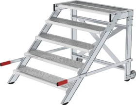 Günzburger Steigtechnik Alu/Stahl Treppenpodest 1000mm, 5 Stufen