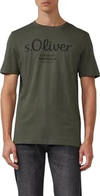 s.Oliver Logo-Print T-Shirt kurzarm olive (Herren)