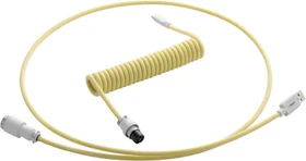 CableMod Pro Coiled Keyboard Cable USB Micro-B auf USB-A, Tastaturkabel (Spiral-Textilkabel), 1.5m, Lemon Ice