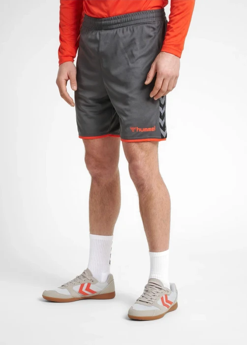 hummel Authentic Poly Short Hose kurz grau/orange (Herren)