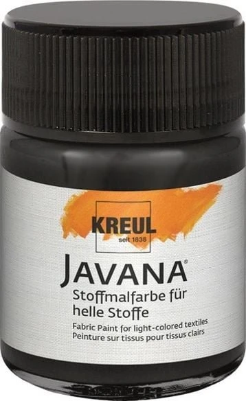 Kreul Javana Stoffmalfarbe für helle Stoffe, schwarz, 50ml