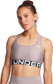 Under Armour HeatGear Armour Mid Sport-BH tetra grey/white (Damen)